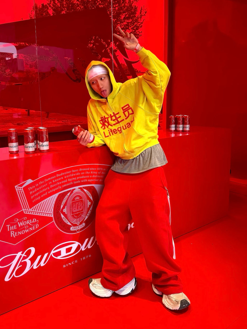 Praying Men's Fall And Winter Fluorescent Yellow Lifeguard Print Subculture Tide Zipper Hoodie Sweatshirt Ngvp #2621