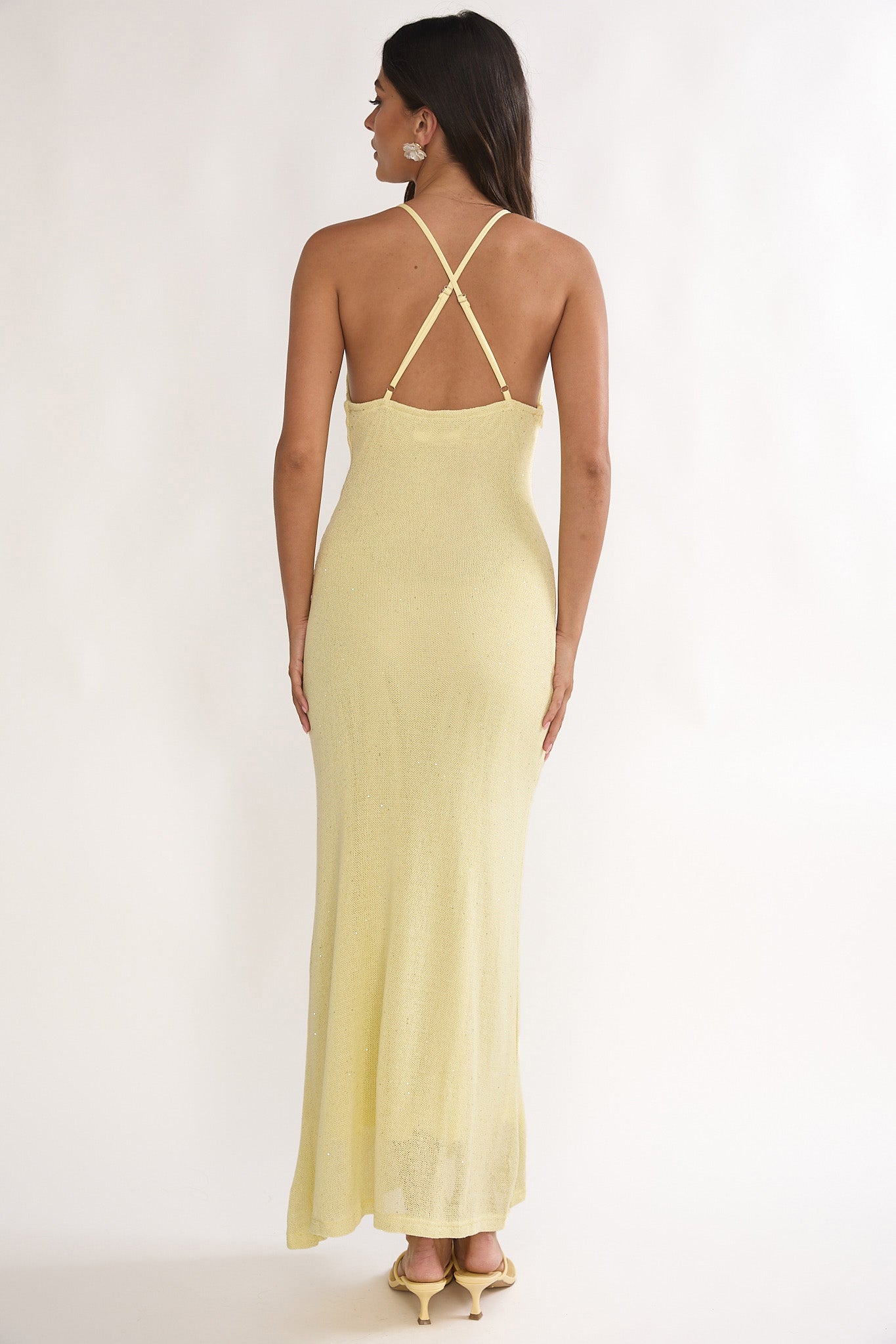 Introductions Knit Sequin Maxi Dress Butter