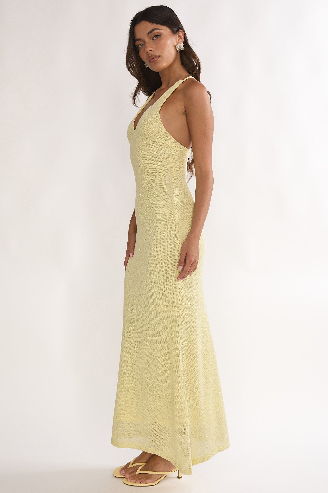 Introductions Knit Sequin Maxi Dress Butter