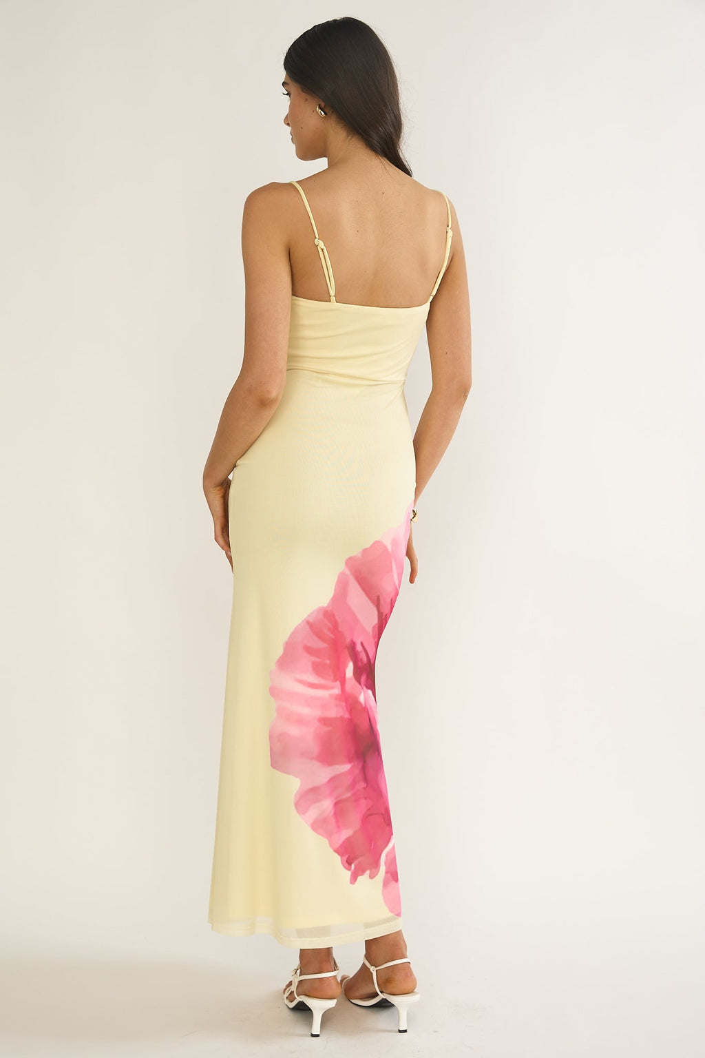 Orabella Waterdrop Wire Bust Maxi Dress Floral Butter