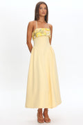 Sunbeam Kiss Foldover Floral Bust Maxi Dress Butter