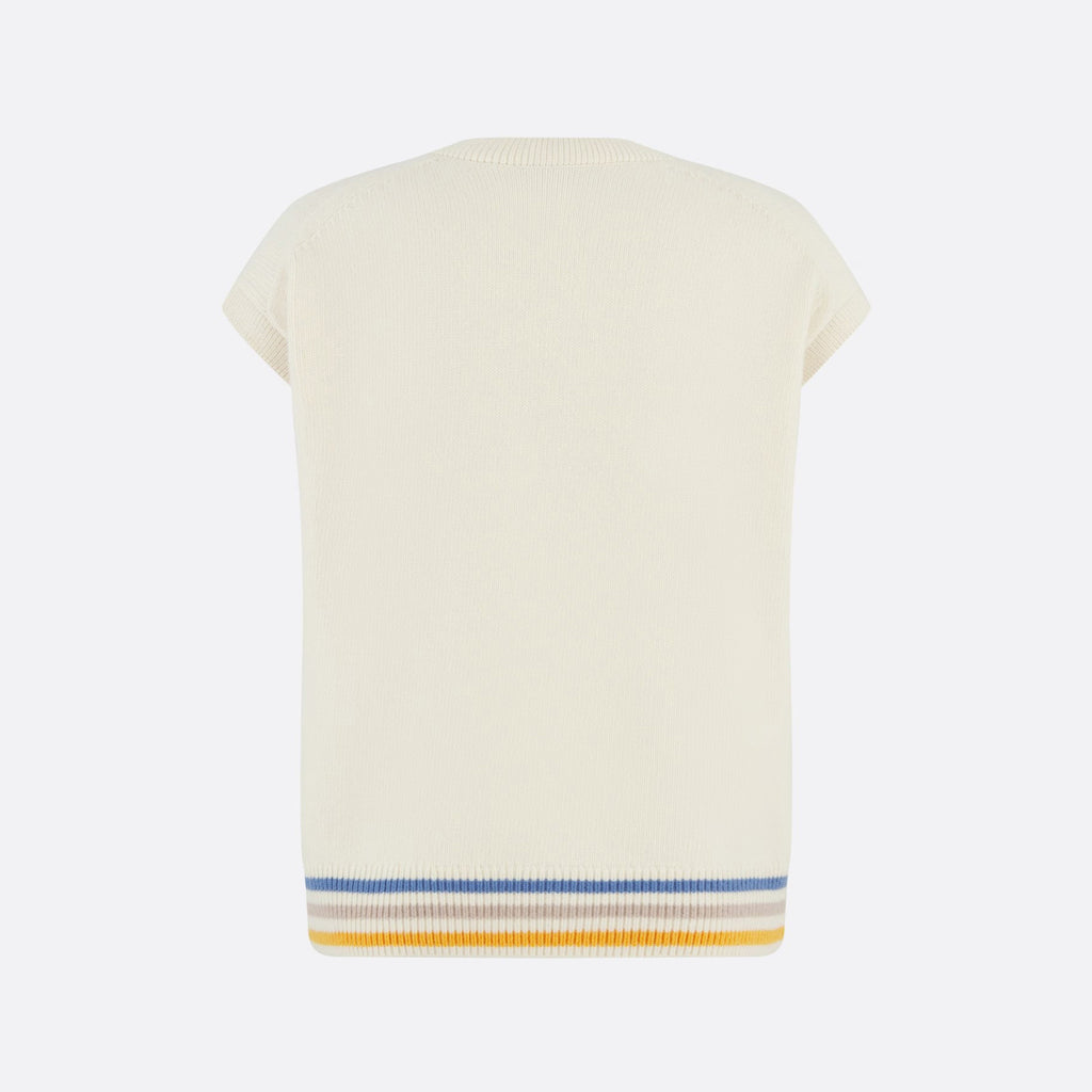 Dior Men's Fall White Knit Sleeveless Sweater Tank Top Vest #97211