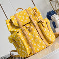 Louis Vuitton Christopher Monogram Taurillon Cow Leather Backpack Lv Men's Backpack With Floral Monogram In Blue Green And Yellow Bags #82792A