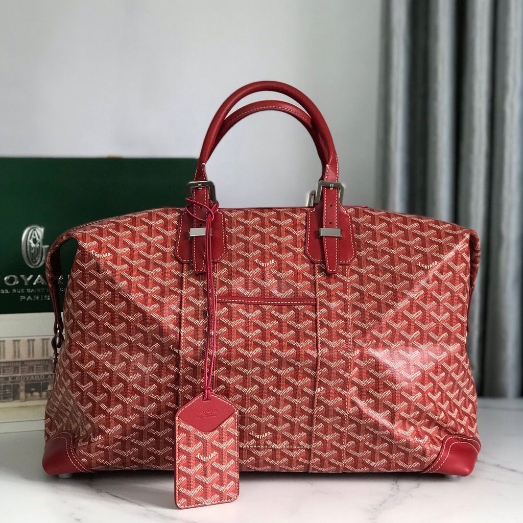 GOYARD Men's And Women's Old Flower Full Print Canvas Collocation Cowhide Shoulder Cross Handbag Travel Bag Bags #75471