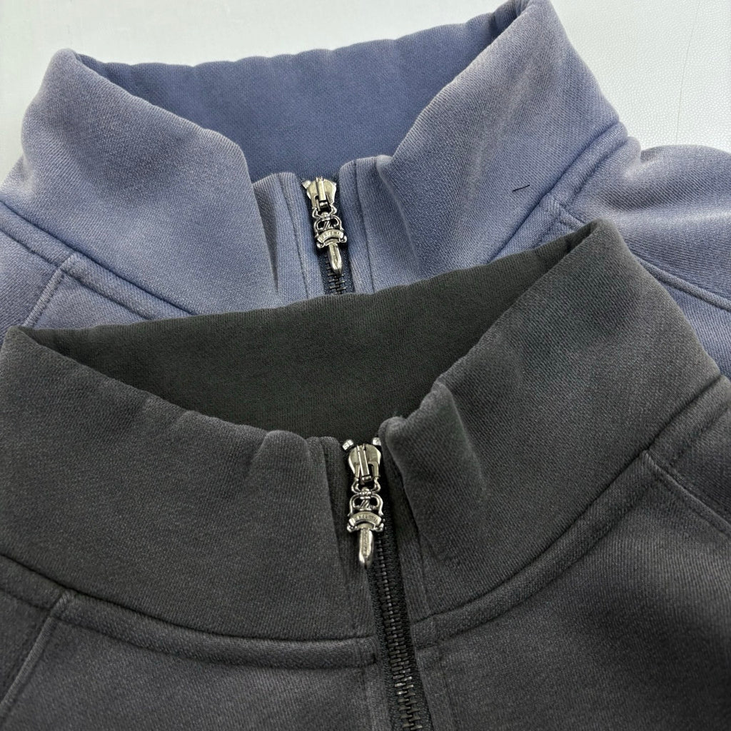 Chrome Hearts Half Zipper Sweatshirt Couple Style Pure Cotton #333458