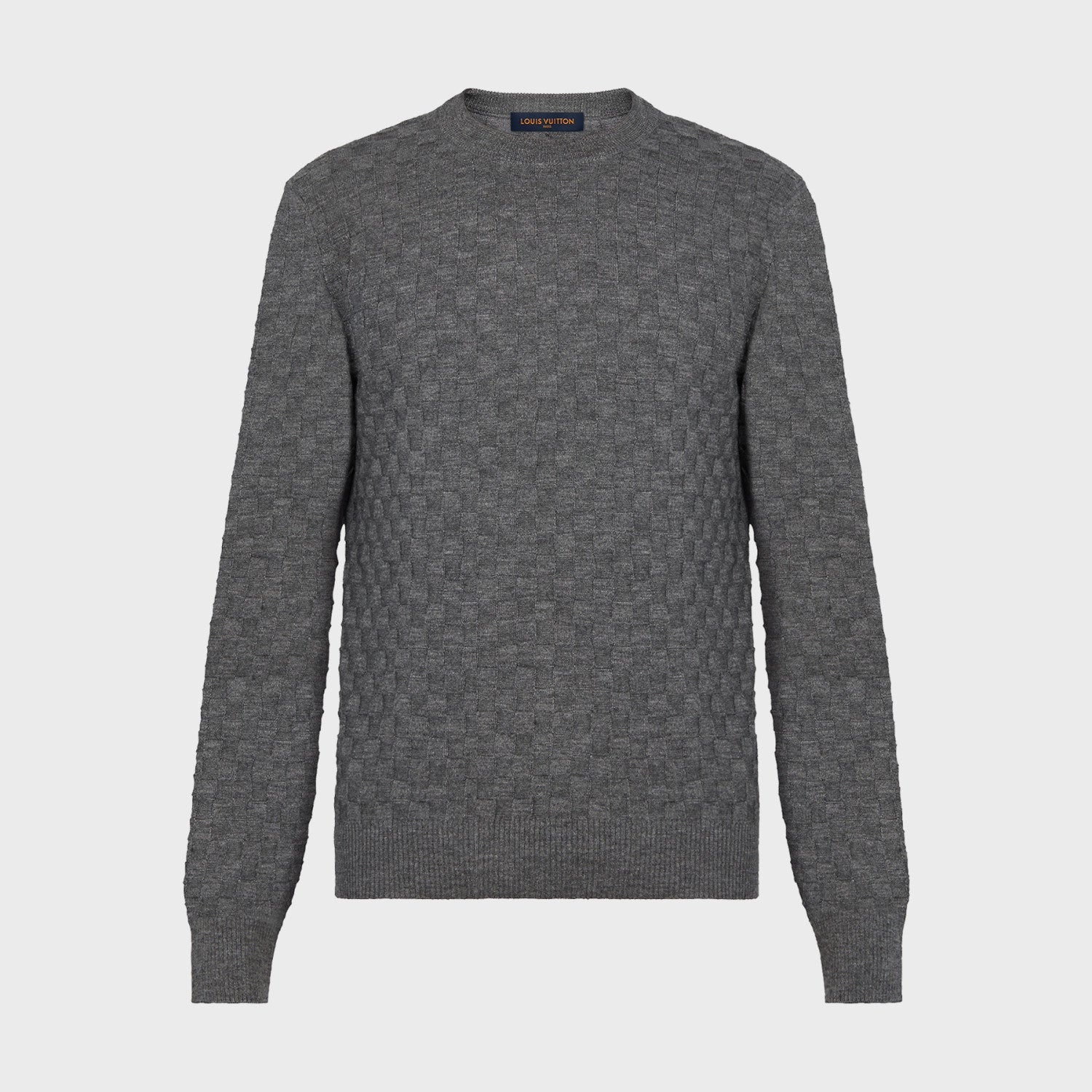 Louis Vuitton Men's Spring. Autumn And Winter Damier Signature Crew Neck Plaid Solid Color Long Sleeve Fitted Wool Sweater Ngvp #9311