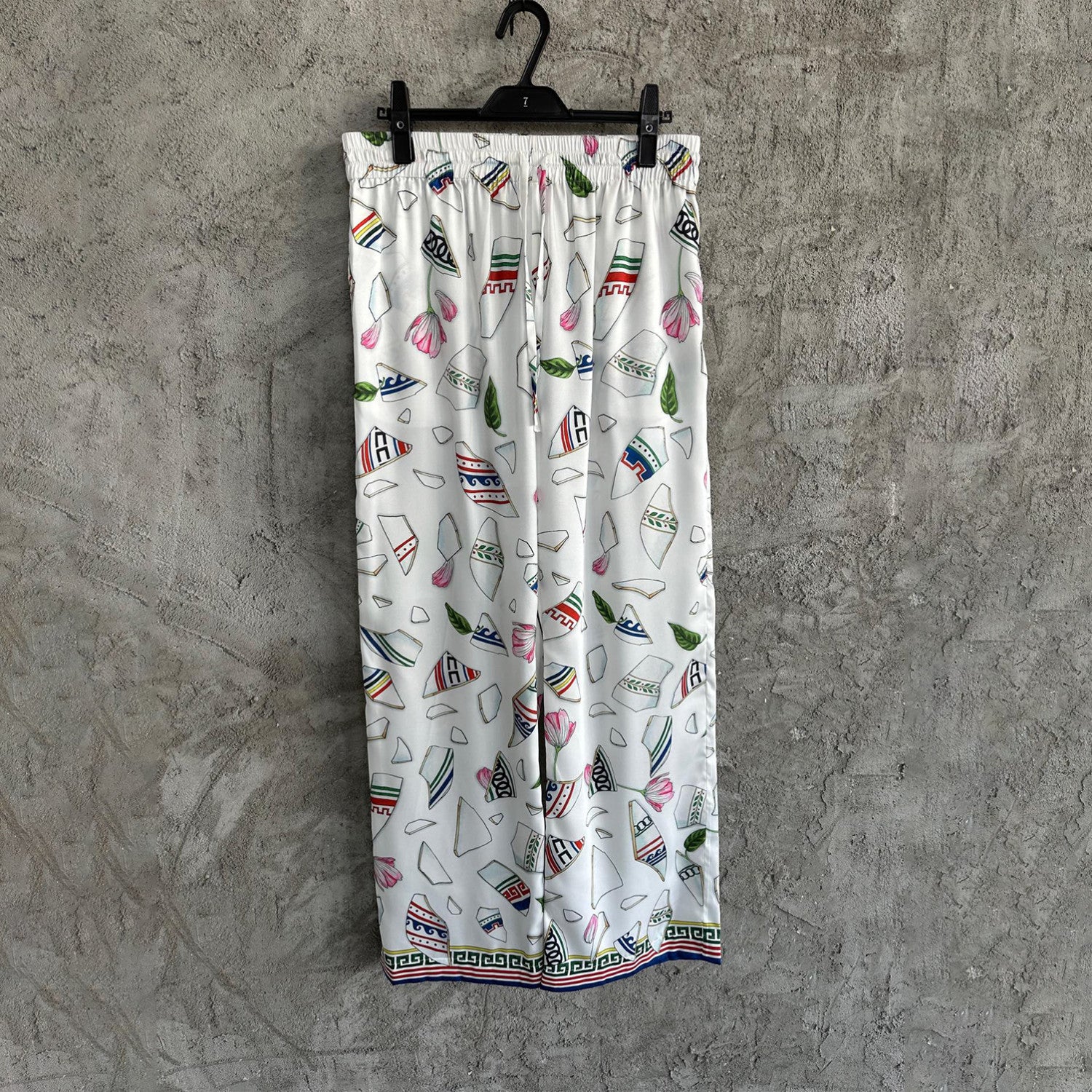 Casablanca Men's Women's Summer Pattern Printed Silk Casual Trousers Pants Ngvp #9924