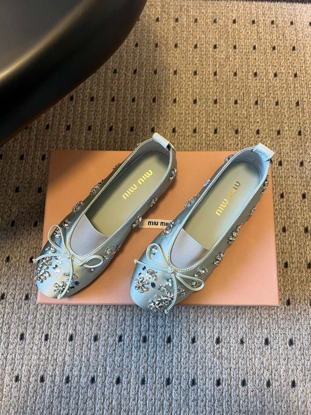 Miumiu Rhinestone Ballet Flats #336871