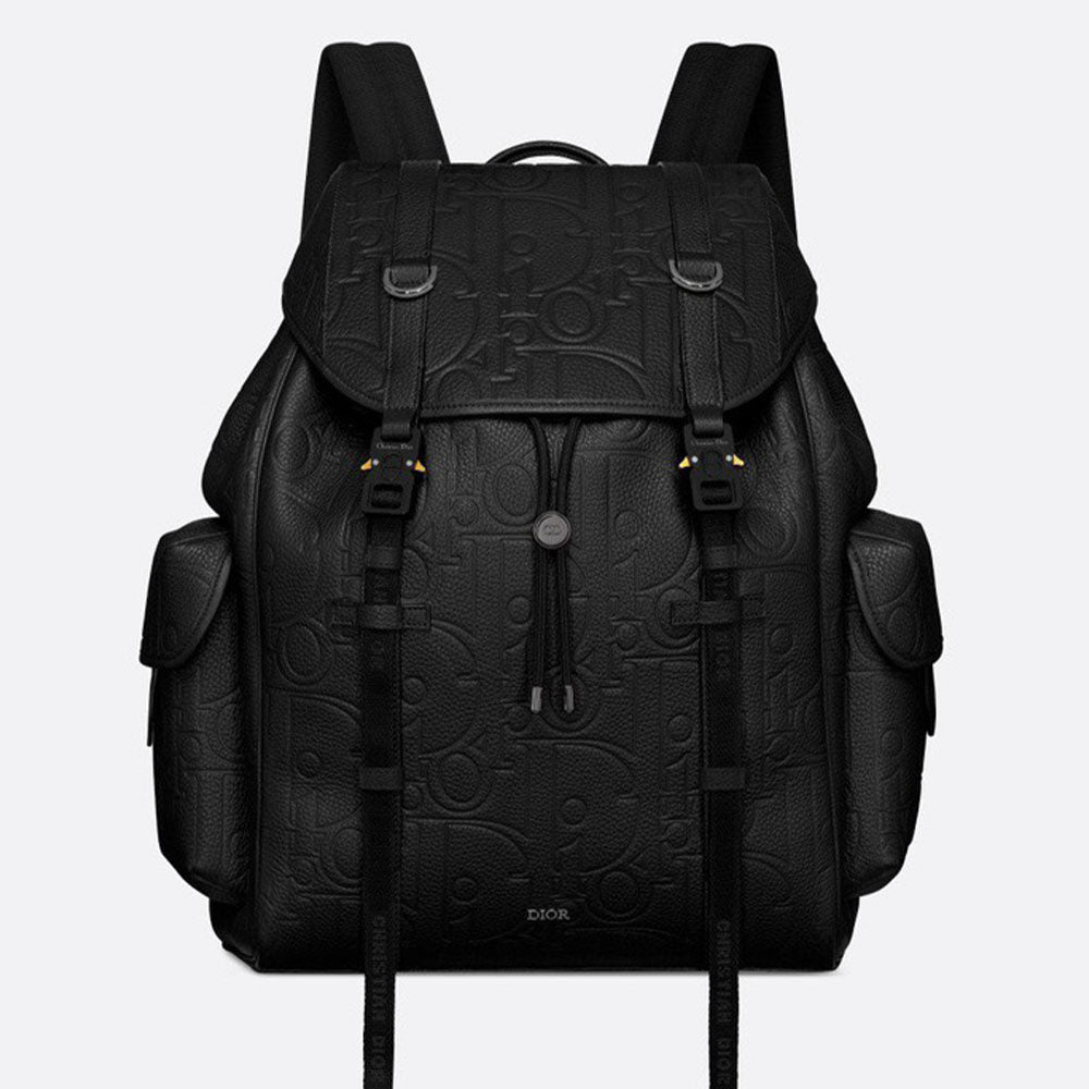 Dior 9257 Dior Hit the Road Backpack Gravity Print Effect Leather Black Tote Bag Fashion Casual Sympathy Backpack #195198