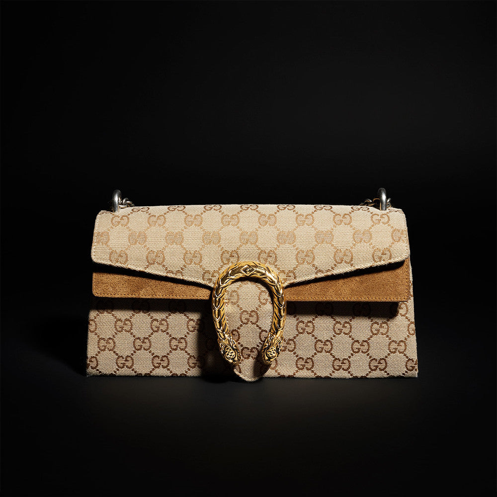 GUCCI Dionysus Medium Shoulder Bag GG Canvas #383686