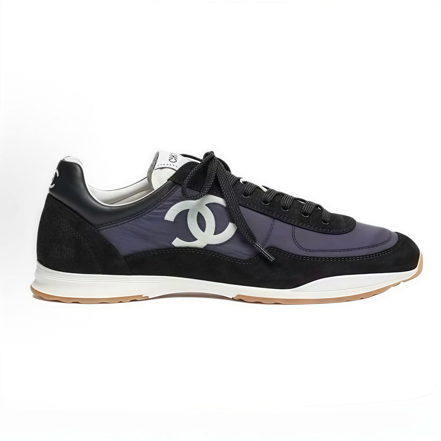 CHANEL Sneakers Calfskin Suede Calfskin White Black #381216