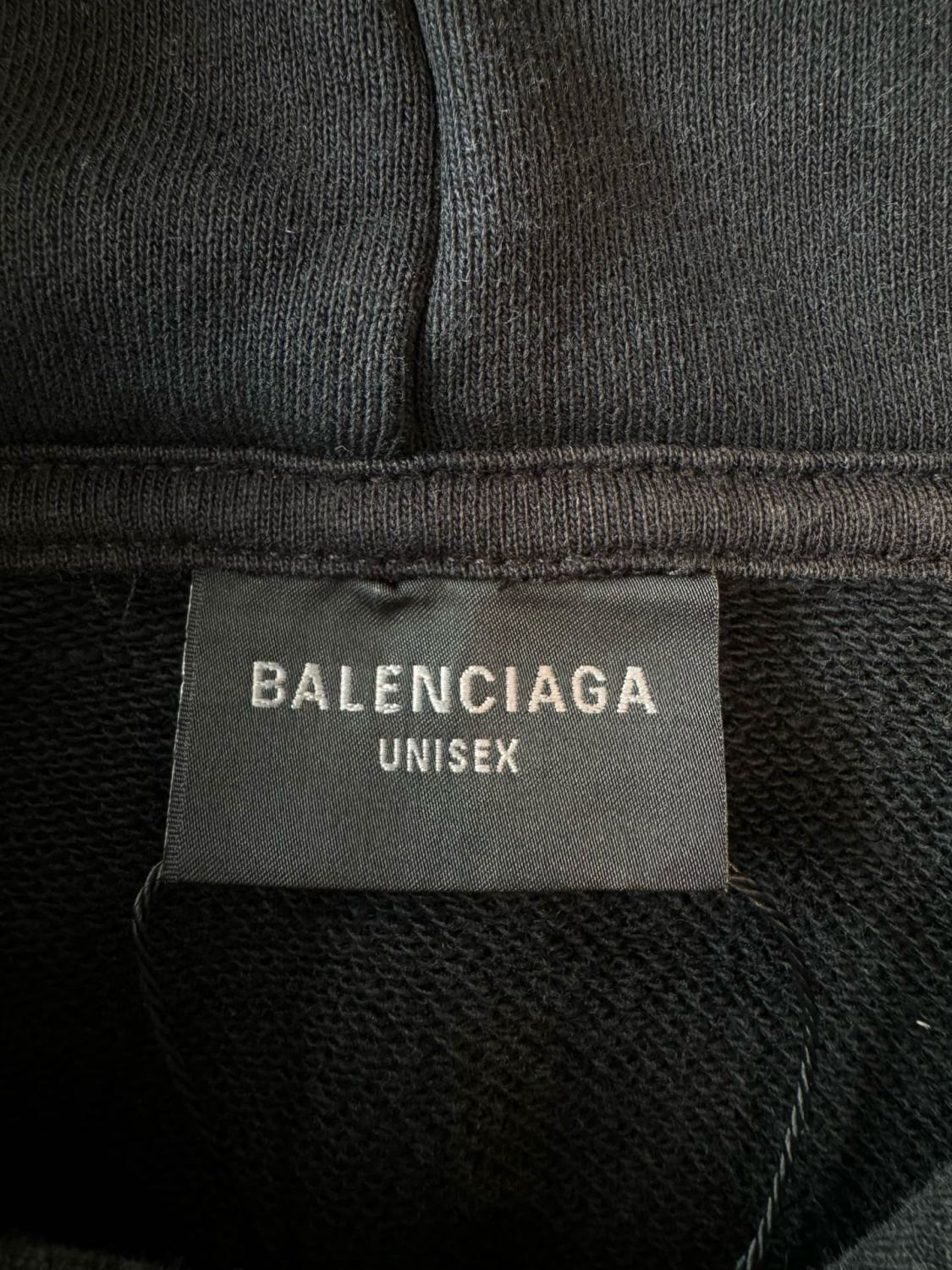 Balenciaga Men's Spring and Autumn Solid Color Letter Printed Cotton Hooded Sweatshirt #74277