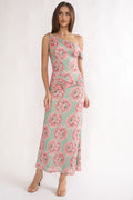 Harla Asymmetric Neckline Maxi Dress Floral