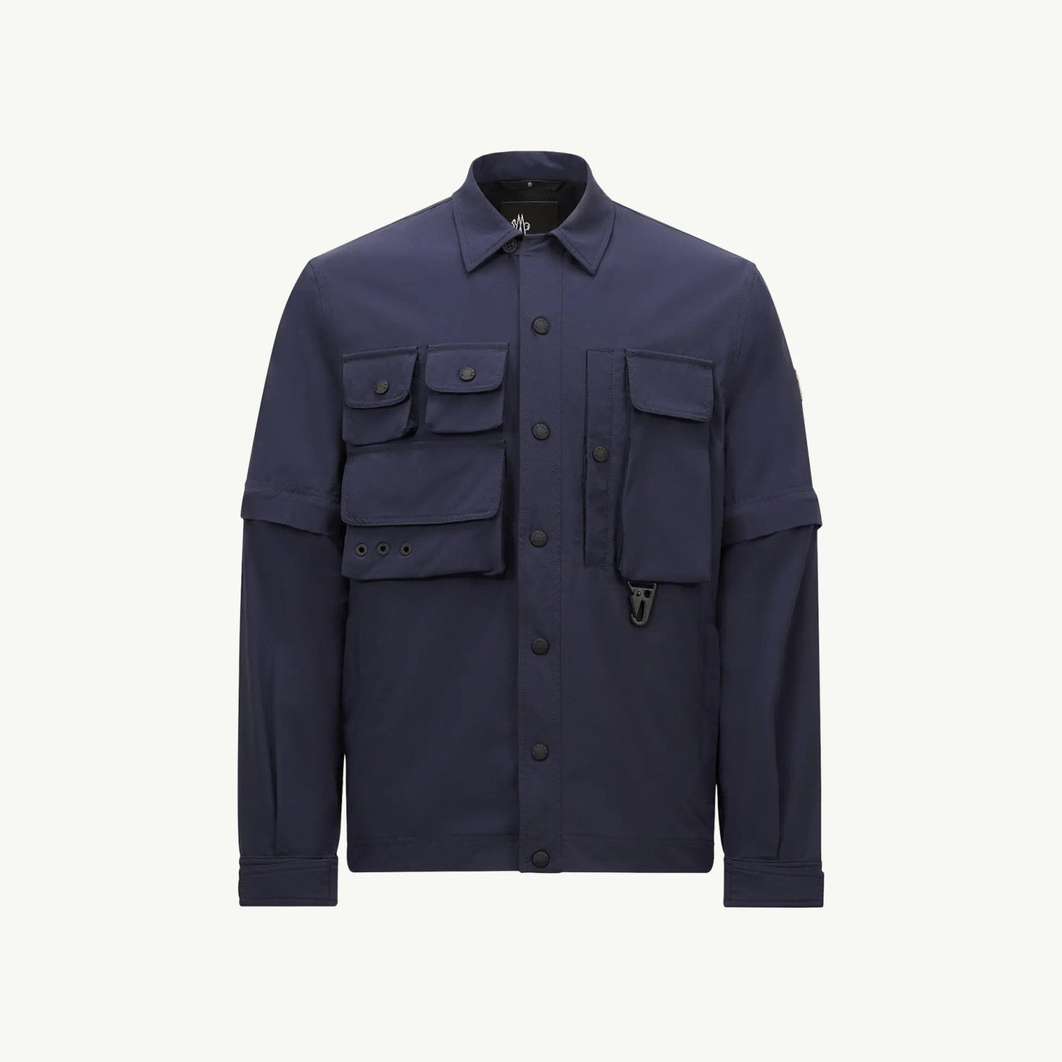 Moncler Men's Spring/Fall Casual Single-Breasted Solid Color Multi Pocket Detachable Sleeve Workwear Jacket #78895