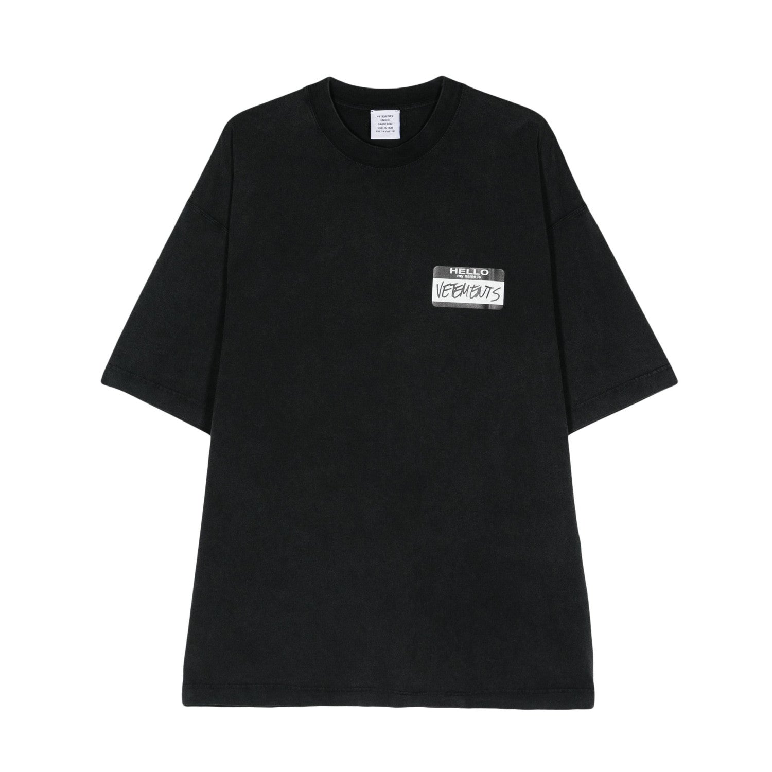 Vetements Men's Summer Black Round Neck Cotton Comfortable Loose Logo Printed Short Sleeve T-Shirt #73713