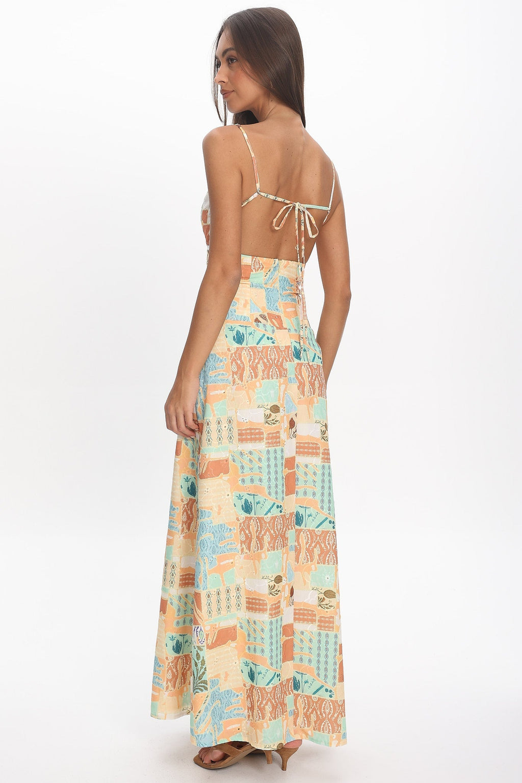 Avilo Ric Rac Trim Maxi Dress Print Yellow
