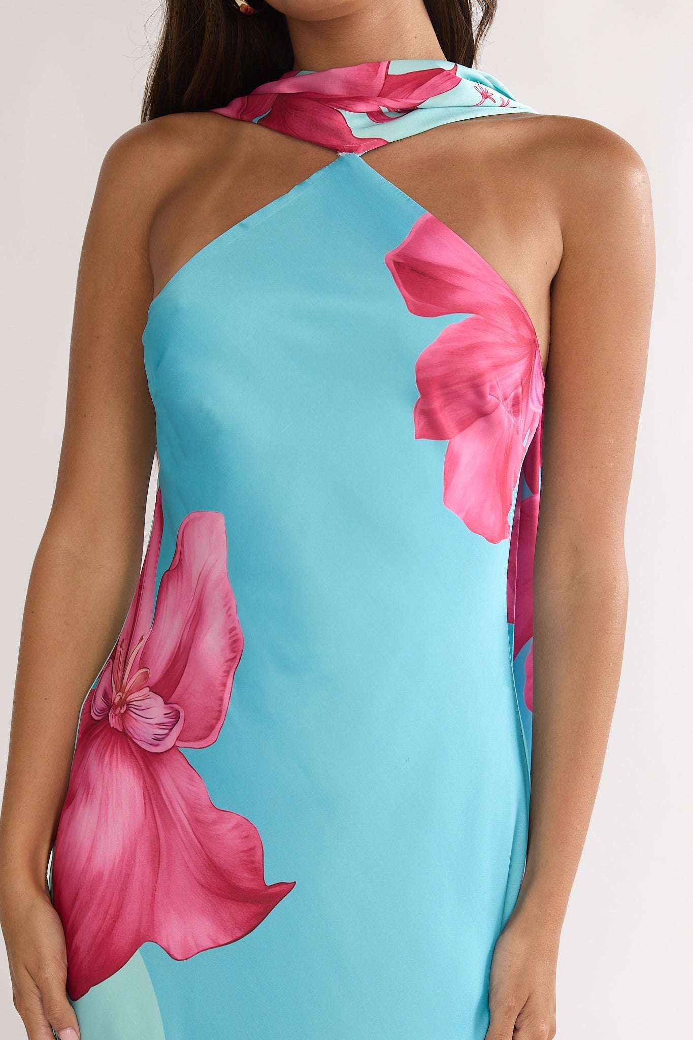 Risha Scarf Maxi Dress Lily Hot Pink