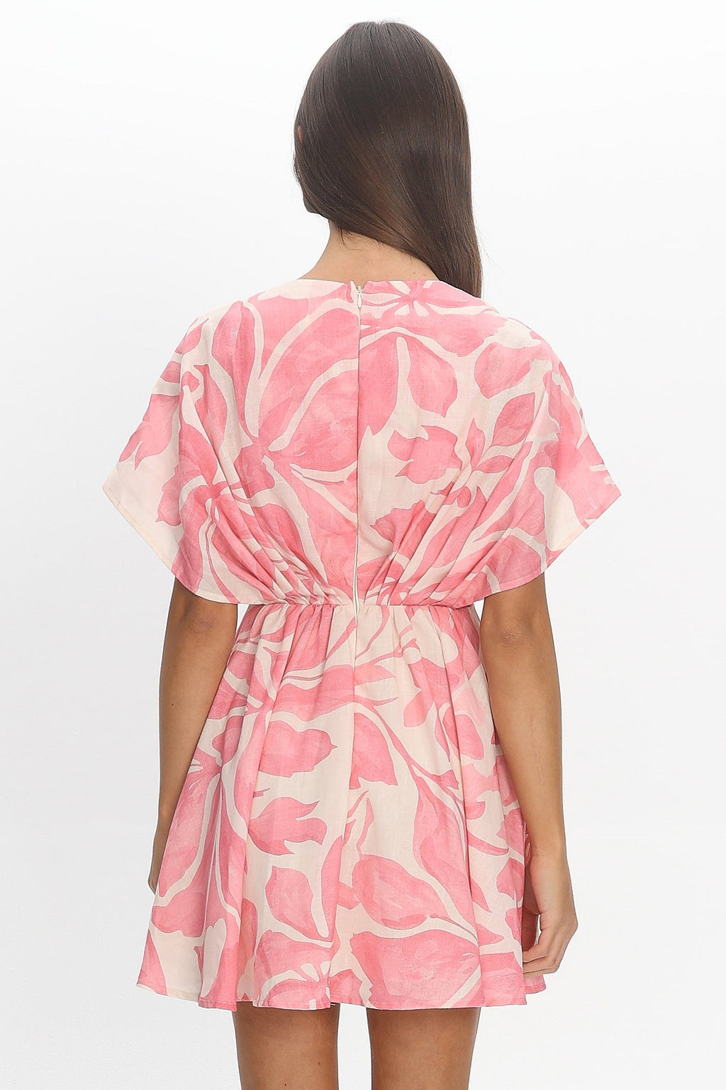 Hether Pleat Bust Mini Dress Pink