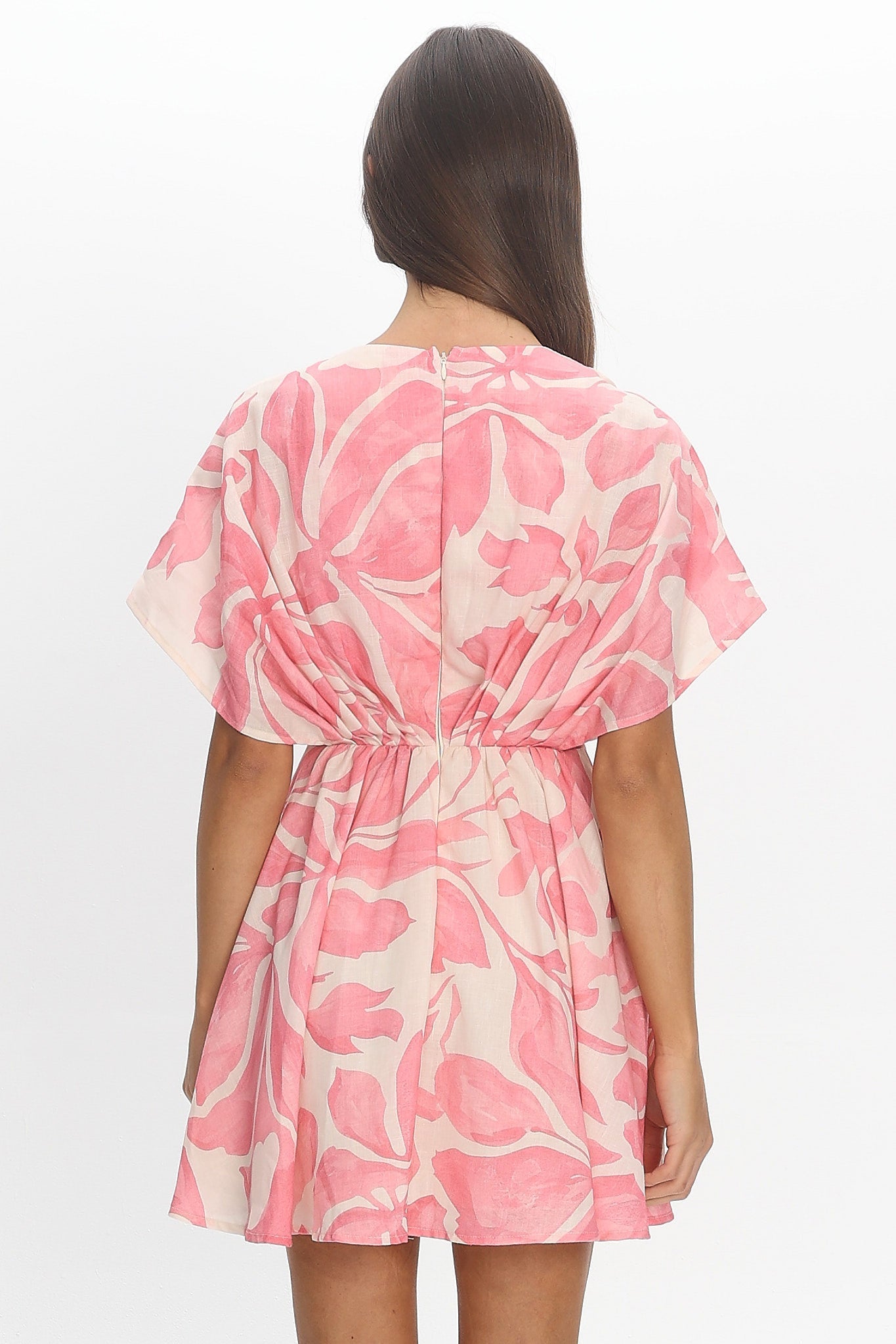 Hether Pleat Bust Mini Dress Pink