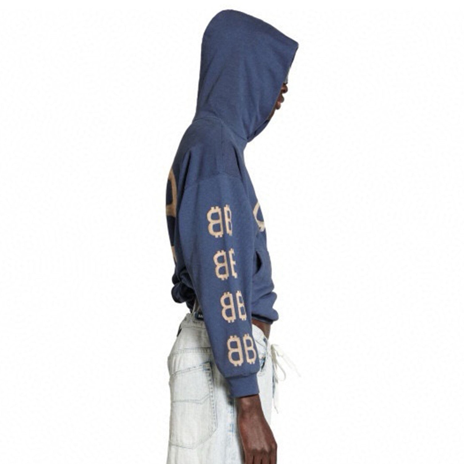 Balenciaga Men's Spring And Autumn Bitcoin Printed Logo Hooded Sweatshirt Fashion High Street Trend Long Sleeve Top Pullover Hoodies Ngvp #8692