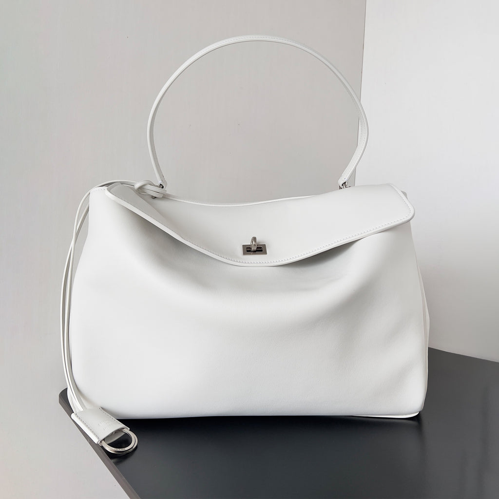 Balenciaga Rodeo Large Handbag Women's Men's Solid Fashion Leather Contour Gold Silver Metal Accessories Bags 7897442AA4V2621 Ngvp #1584