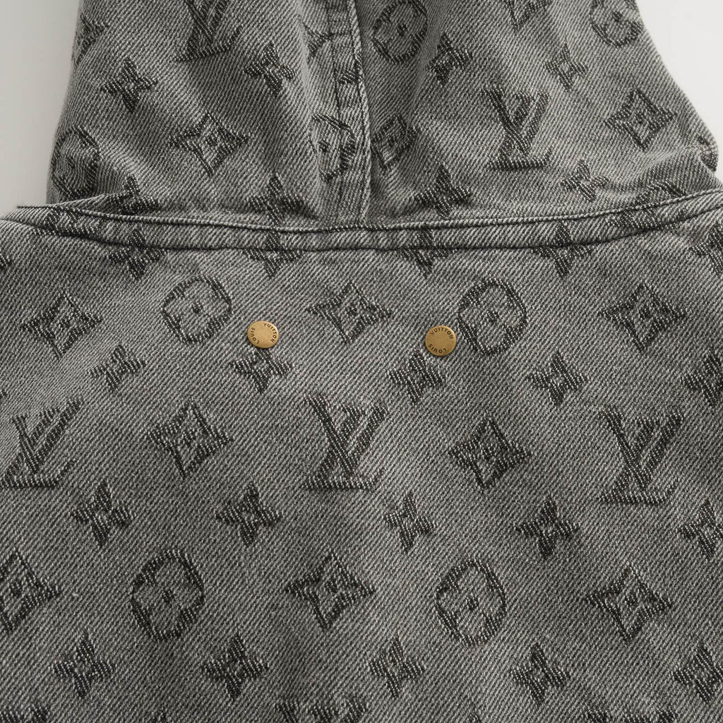 Louis Vuitton Men's And Women's Spring/autumn Fashion Casual Classic Printed Hooded Zipper Denim Jacket #78417