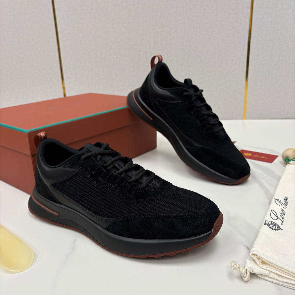 Loro Piana Week End Walk Mesh Cowhide Suede Casual Sneakers #381648