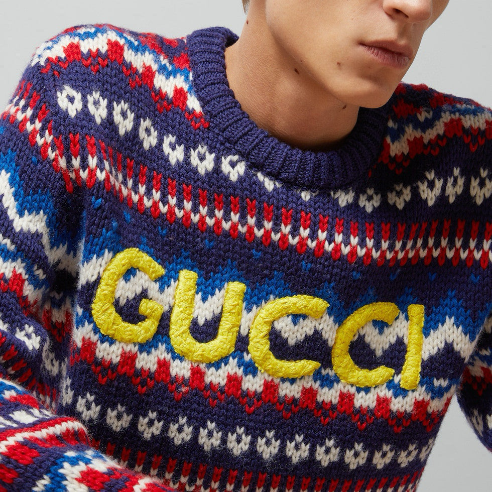 Gucci Men's Autumn And Winter Logo Letters He Small Text Print Round Neck Long Sleeve Jumper Pullover #97872
