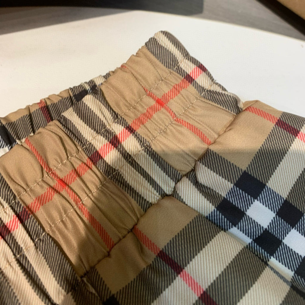 Burberry Men's Summer Colour Block Check Full Print Mid Waist Elasticated Shorts Pants #99212