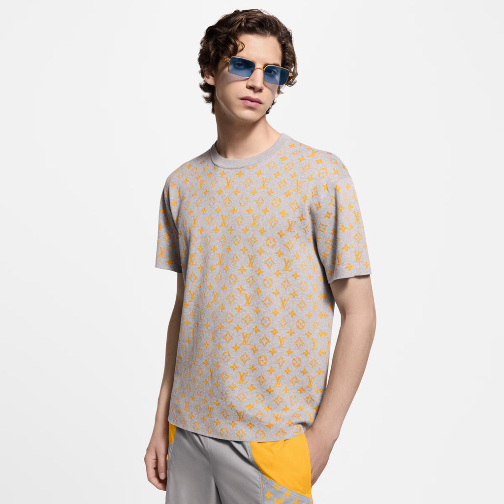 Louis Vuitton Men's Summer Solid Color Letter Print Round Neck Short Sleeve T-Shirt #77233
