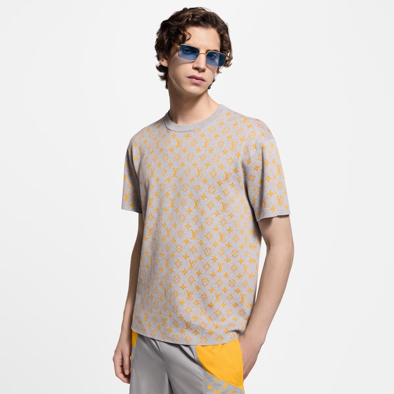 Louis Vuitton Men's Summer Solid Color Letter Print Round Neck Short Sleeve T-Shirt #77233