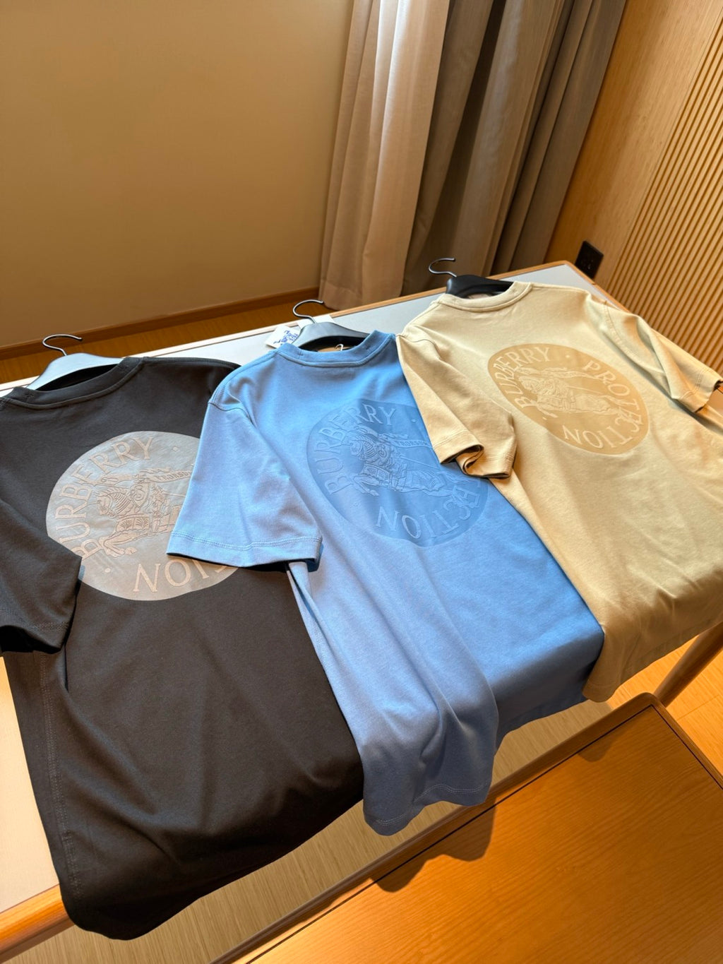 Burberry Men's Summer Knight Graphic Printed Solid Color Round Neck Cotton Short Sleeve T-Shirt #76248