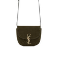 Saint Laurent Women's KAIA Small Retro Single Shoulder Crossbody Bag with Metal Logo. Suede Leather. Solid Color Bags 619740-1S74W-3288 #81466