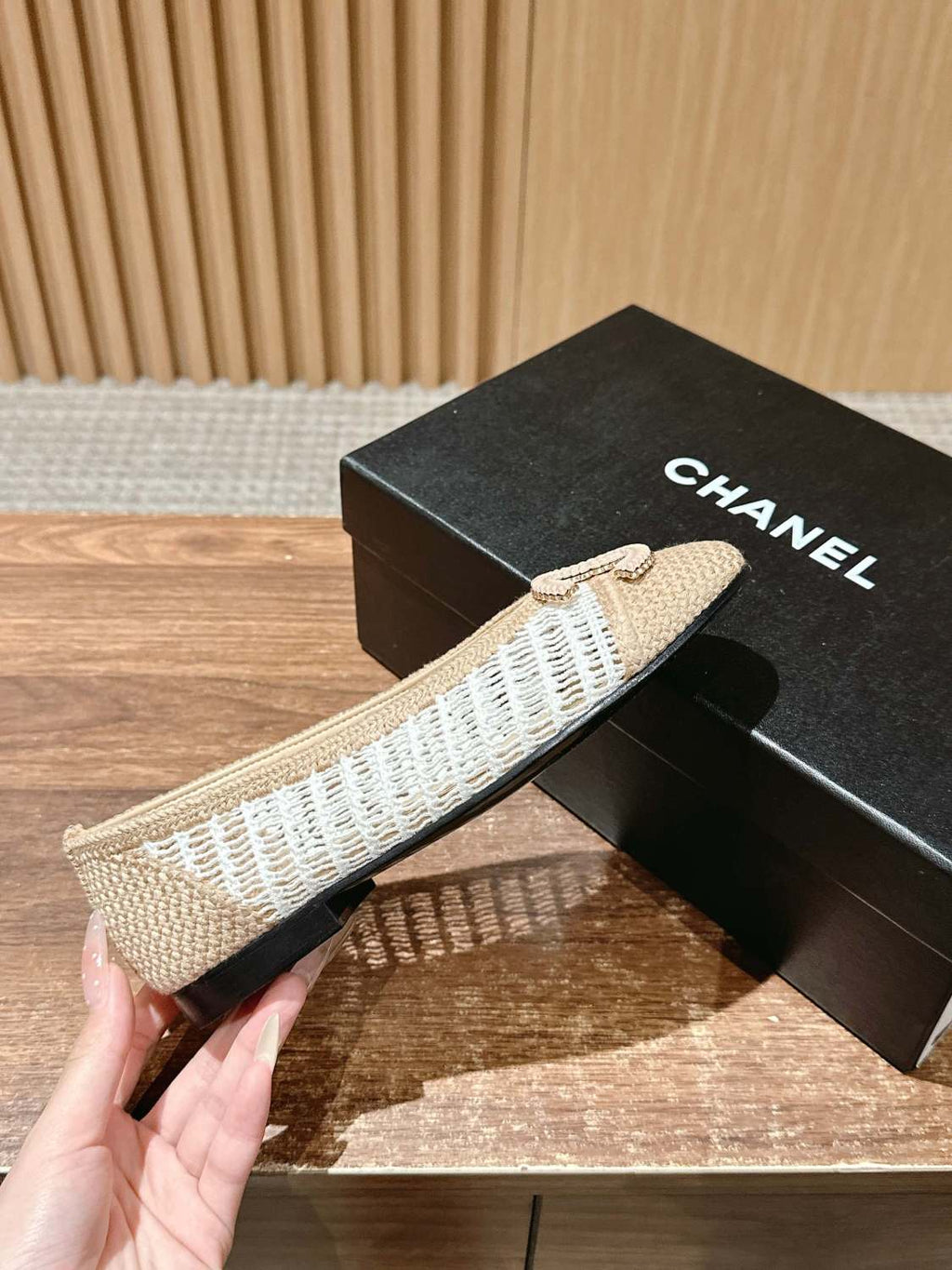 Chanel Women's Summer Solid Colour Mesh Ballet Flat Simple Dance Shoes #76748