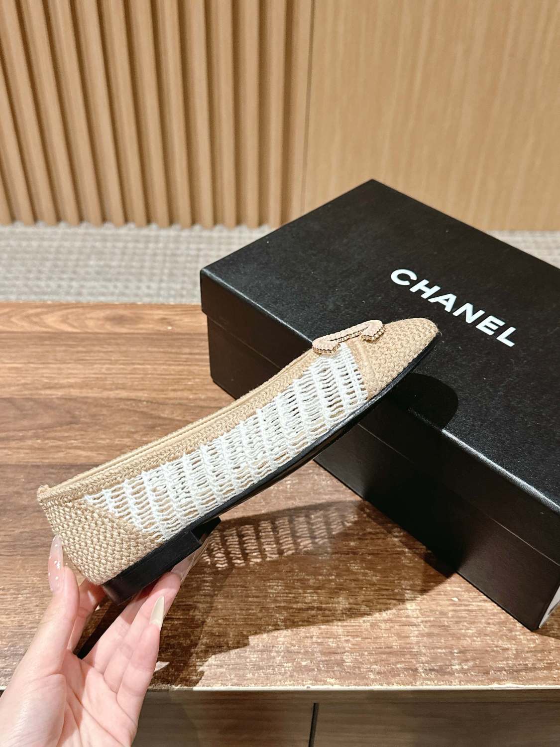 Chanel Women's Summer Solid Colour Mesh Ballet Flat Simple Dance Shoes #76748