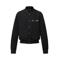 Louis Vuitton Men's Spring And Fall Solid Color Mixed Leather Single Breasted Drawstring Baseball Jacket #76378