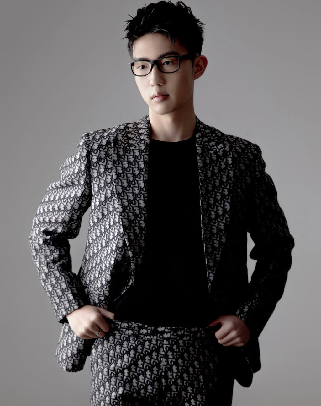 Dior Men's Fall/Winter Fashion Classic V Neck Single Breasted Jacquard Suit Jacket #79329