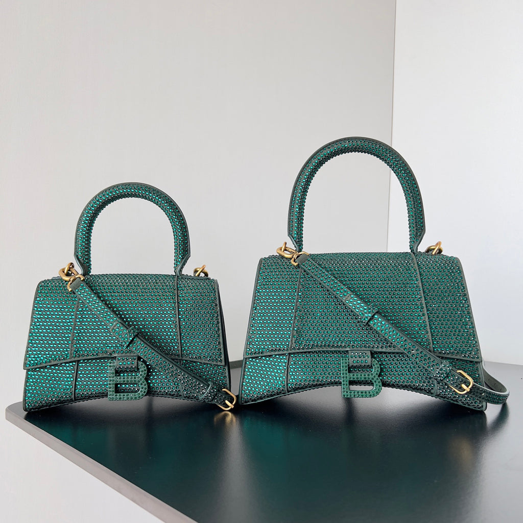 Balenciaga Hourglass Women's Solid Color Full Rhinestone Printed Hourglass Bag Tote Shoulder Crossbody Bags #76123