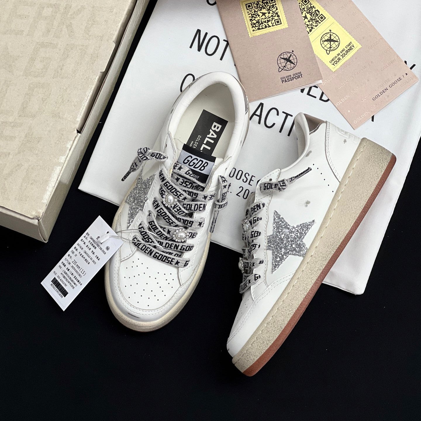 Golden Goose Women's Solid Color Retro Old Dirty Shoes Low Top Lace Up Sneakers #76319