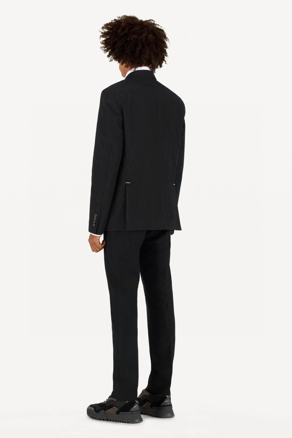 Louis Vuitton Men's Spring And Fall Solid Color Letters Dark Print Double Breasted Long Sleeved Suit Jacket Pants Suit Set #72912