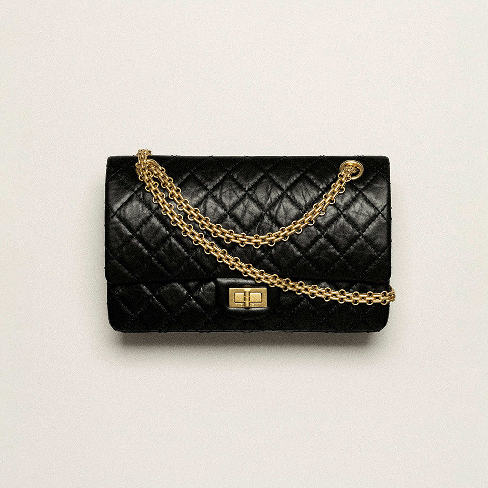 Chanel 2.55 Handbag Aged Calfskin Gold-Tone Metal #333121