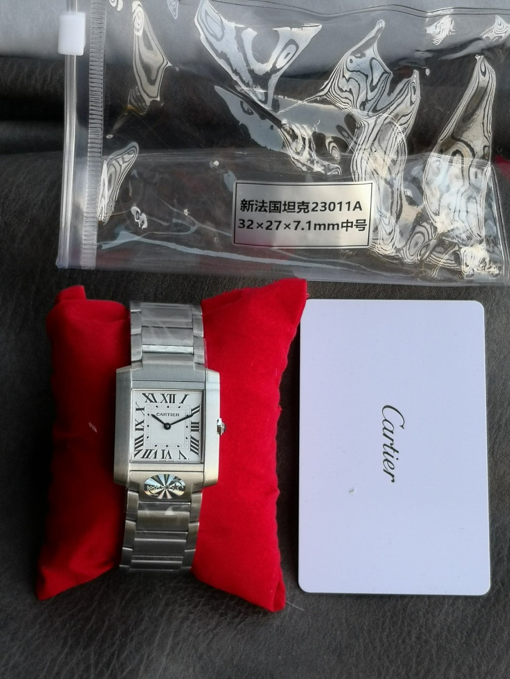 Cartier Tank Must Men's and Women's Solid Color Stainless Steel Quartz Watch #77666