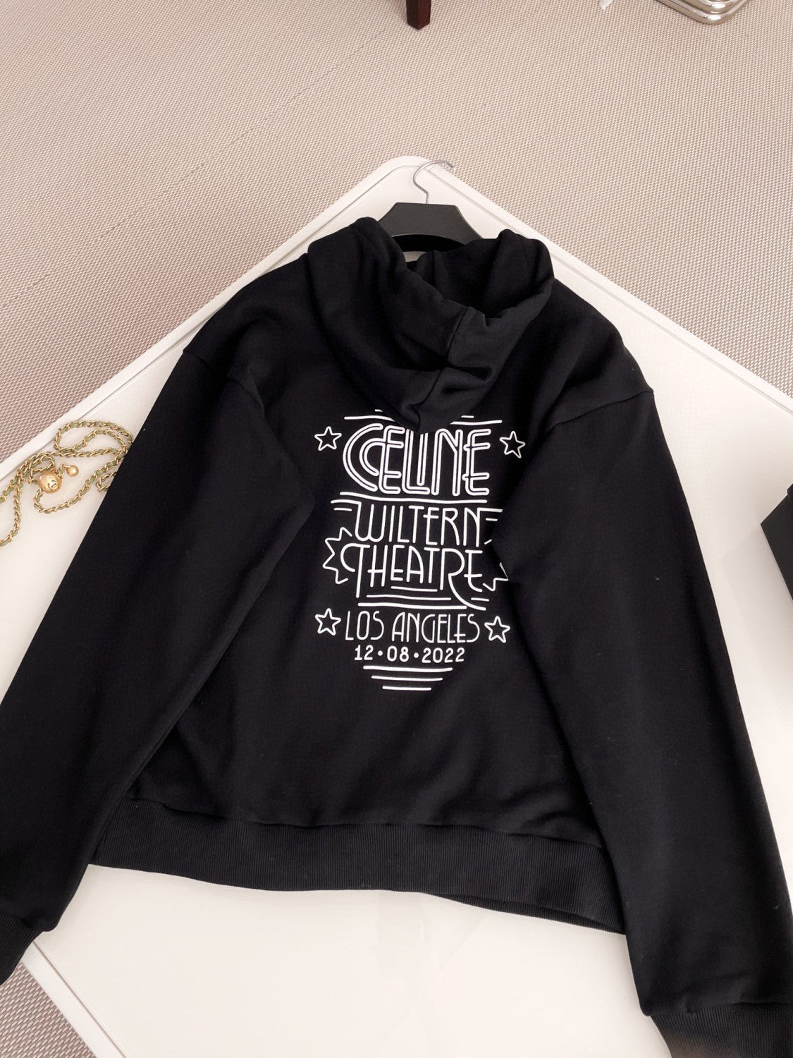 Celine  WILTERN Black Printed Hooded Sweater #21896