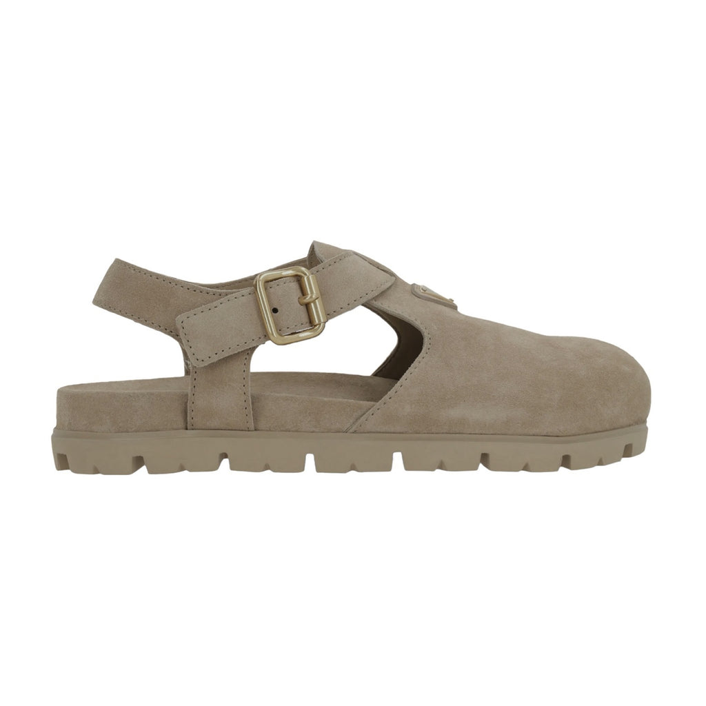 Prada Women's Spring And Summer Suede Buckle Fashion Casual Sandals Comfortable Flat Single Shoes #81368