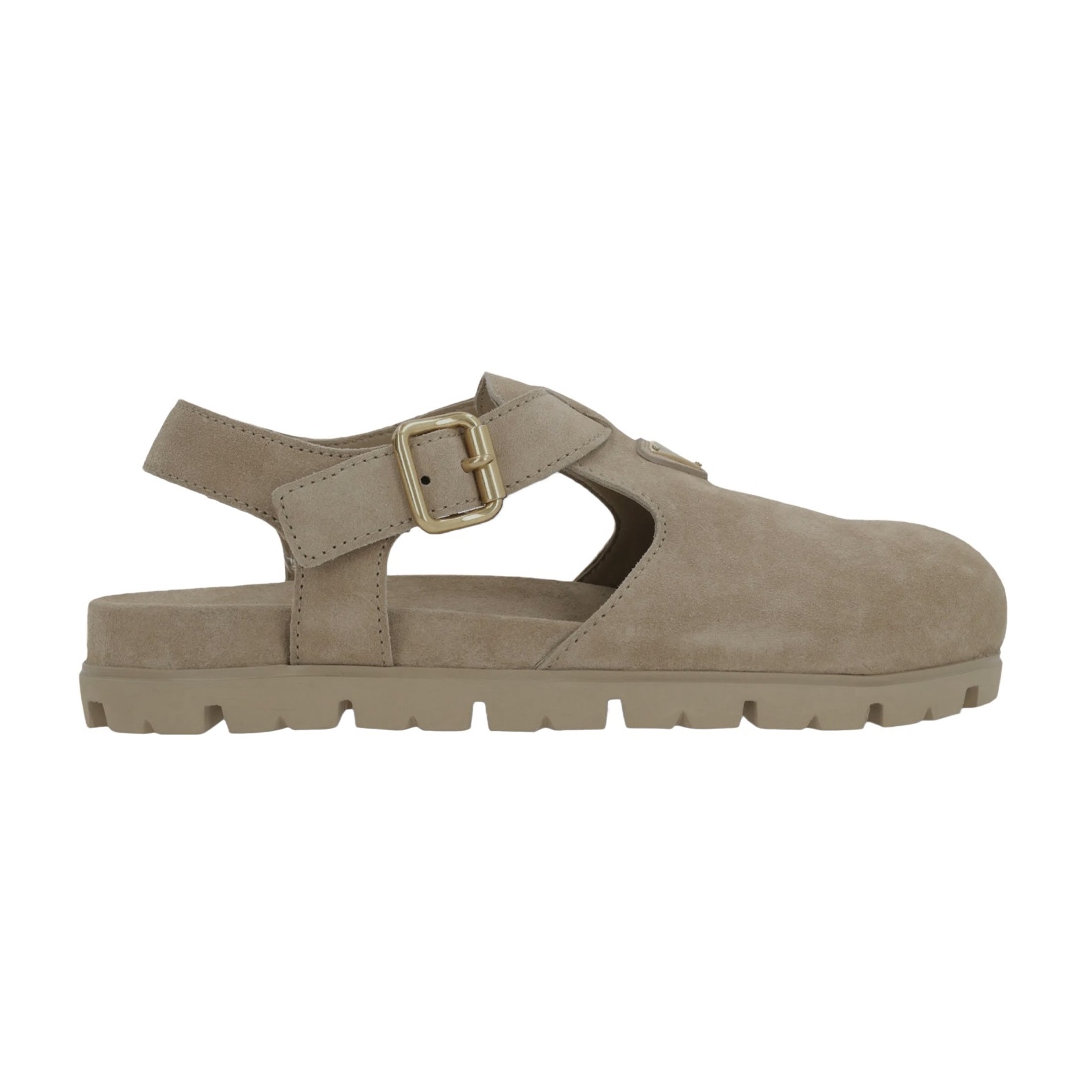 Prada Women's Spring And Summer Suede Buckle Fashion Casual Sandals Comfortable Flat Single Shoes #81368
