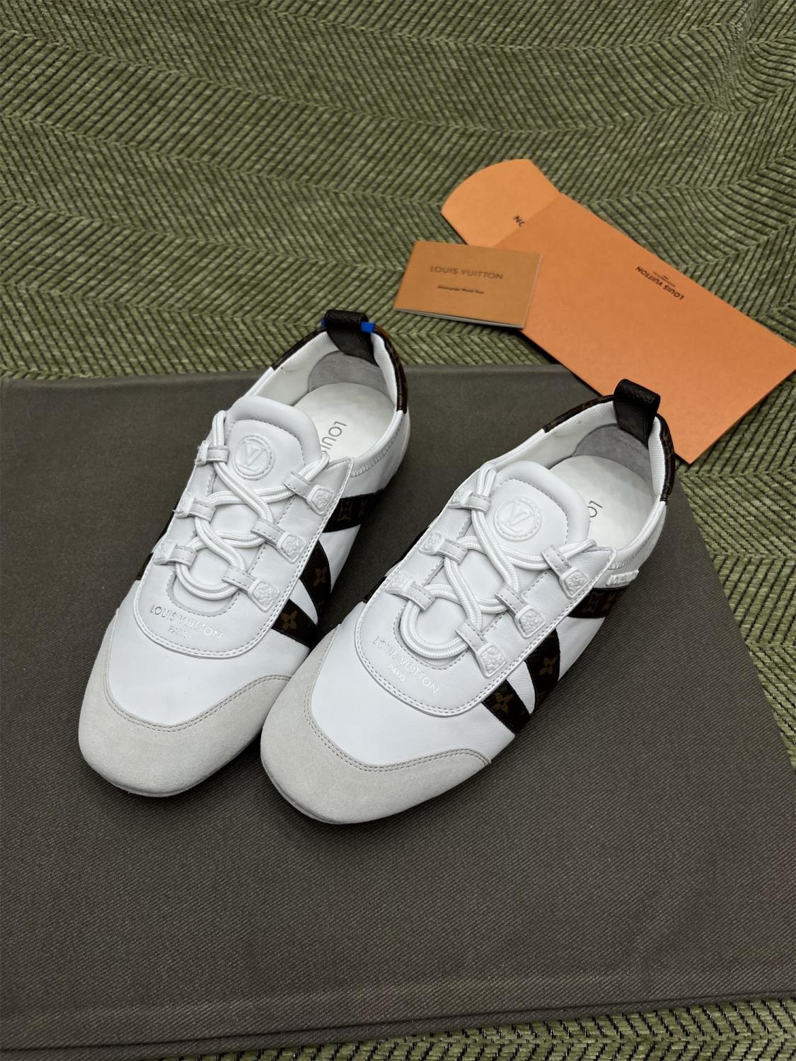 Louis Vuitton SNEAKERINA Women's Four Seasons Colorblocking Round Toe Lace Up Sheepskin Low Top Ballet Derby Shoes #77422