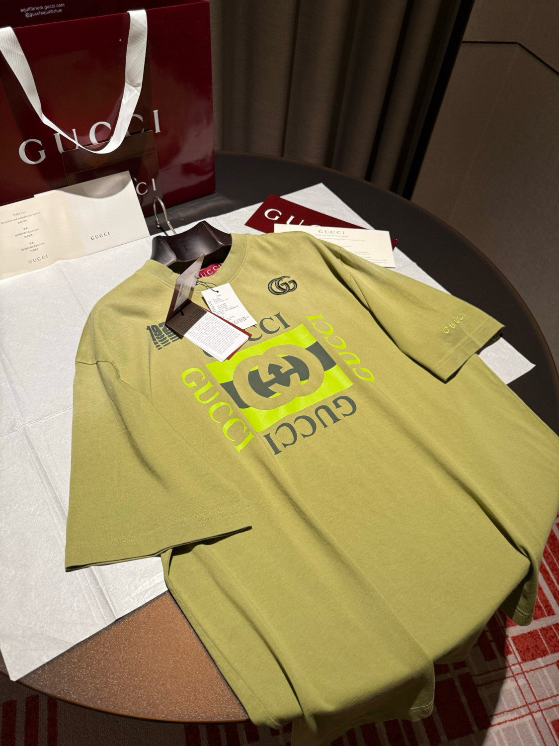 Gucci Men's Summer Solid Color Fashion Casual Printed Pattern Cotton Knitted Round Neck Short Sleeve T-Shirt #78254