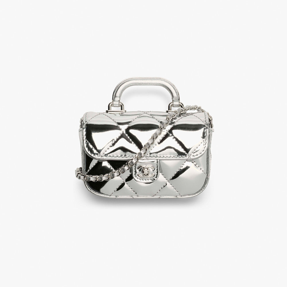 Chanel Small Clutch With Chain Mirror Calfskin Metal #375531