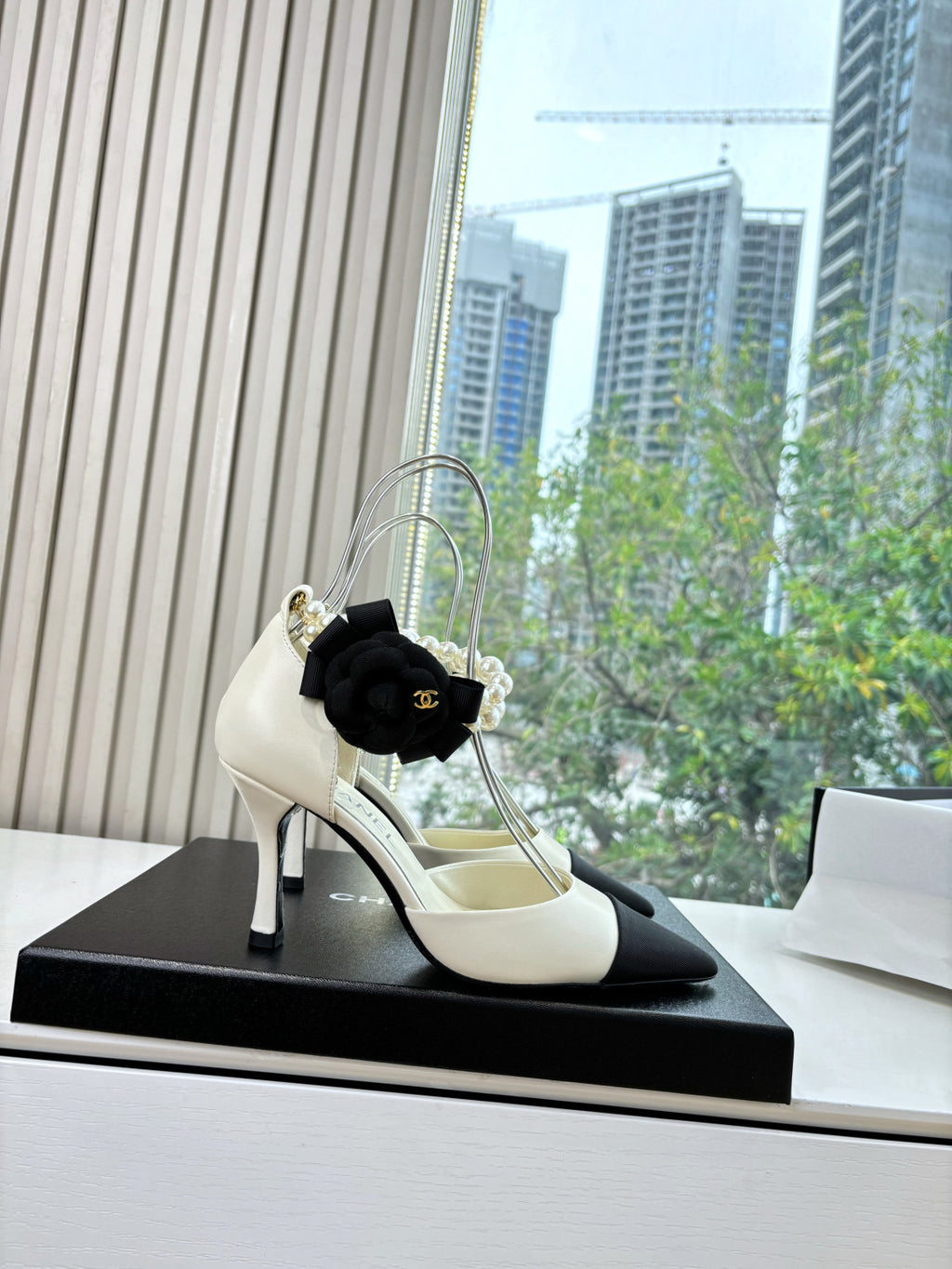 Chanel 25S Braided Mary Jane Toe Pearl Sandals and High Heels #334481