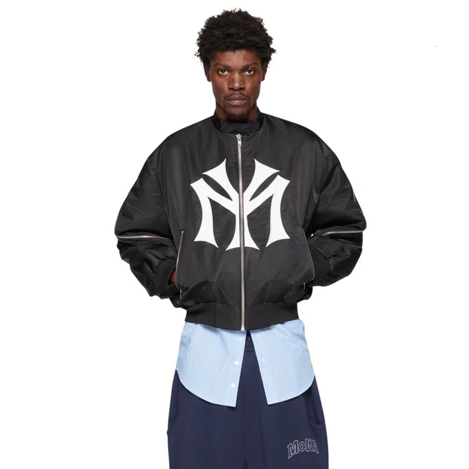 Mowalola My City Zip Jacket Ma-1 Bomber Yvl Playboicarti Autumn Winter High Street Dark Hip Hop Round Neck Long Sleeve Jacket Ngvp #1349